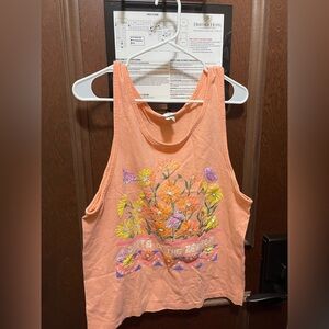 Peach Floral South of the Border Graphic Tank Top by OP Ocean Pacific Size M